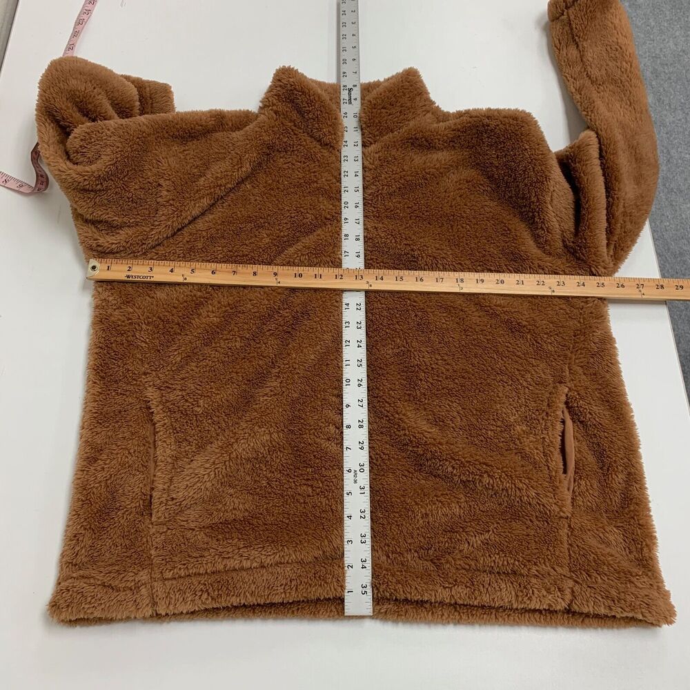 Lands End Sweater Womens L Large Forth Fuzzy Quarter Zip Long Sleeve Shaggy - Picture 8 of 14